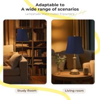 Fabric lamp shades,Lamp shades set of 2, boho lamp shade,linen lamp shade,10" Top x 14" Bottom x 10.5" High(Spider),blue lampshades for floor lamps,living room lamp shades set of 2 - Image 7
