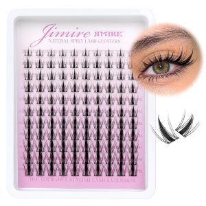 Fairy Lash Clusters Natural Look Manga Eyelash Clusters Wispy D-Curly Cluster Eyelash Extensions 110 Pcs 8-16MM Wispy Individual Lashes Wet-Look Lash Extension with Invisible Lash Band