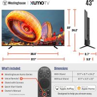 Westinghouse 43-inch Smart TV, 4K UHD Xumo TV w/ HDR10, Voice Remote, Dolby Vision, Dolby Atmos, Edgeless, Flat Screen LED Television w/Bluetooth, Apple AirPlay, Wi-Fi & Mobile Connectivity - Image 7