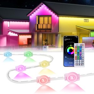 150Ft Permanent Outdoor Lights,Smart RGB Outdoor Lights with Remote APP Control, IP67 Waterproof Outside Light for House for Christmas, Halloween, Holiday, Party, Daily