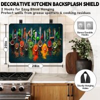 Spice Stove Top Cover for Electric Stove, Spoon Heat Resistant Cooktop Cover, 28x20 inch, Ceramic Stove Top Mat Stove Cover Protector for Kitchen, Dish Drying Mats, Washer Top Protect, Oven Cover - Image 3
