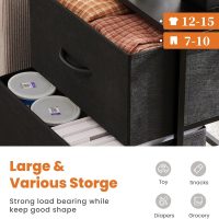 Sweetcrispy Nightstand Set of 2 with 2 Storage Drawers, 20" Height Small Bed Side Furniture End Table, Wooden Top Fabric Cabinet Kids Mini Dresser for Bedroom, Closet, Entryway, College Dorm - Image 5