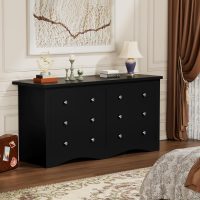 YESHOMY Dresser for Bedroom with 6 Drawers, Modern Chest of Drawers, Wooden Dressers, TV Stand for Living Room,Closet, Hallway (Black) - Image 5