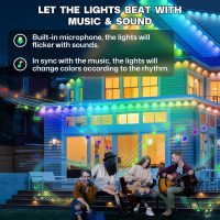 Permanent Outdoor Lights, 100ft Smart Eave Lights with 72 LED Lights, IP67 Waterproof, App Control, Outdoor String Lights, DIY RGB+IC Light for House Halloween Decorations, White - Image 7