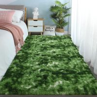 DweIke Fluffy Dark Green Rugs for Bedroom Living Room, 3x5 Feet Soft Plush Shaggy Tie-Dyed Forest Moss Green Girls Boys Kids Rug, Non-Slip and Machine Washable Carpet for Dorm Nursery Decor - Image 7