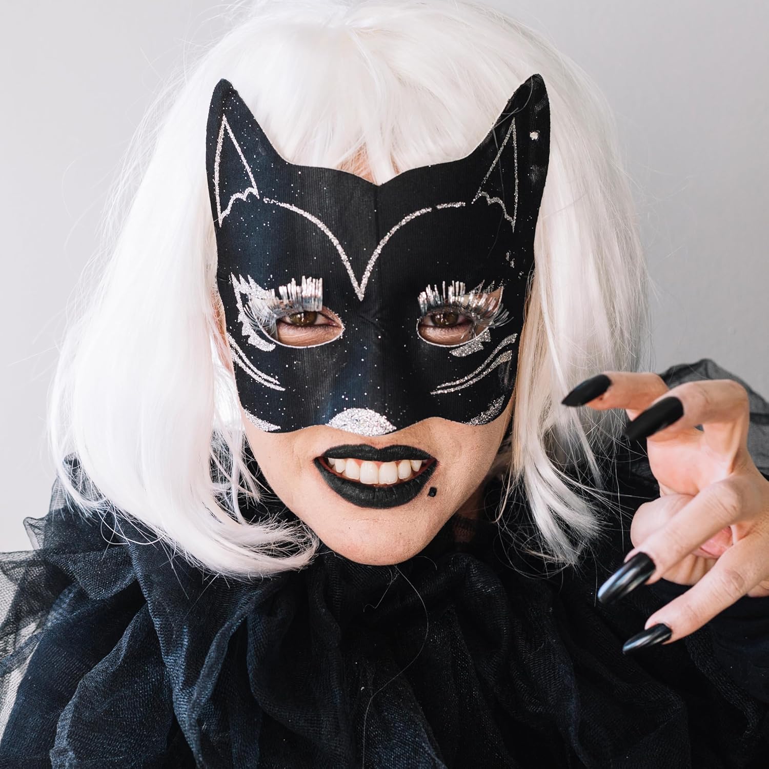 Spooktacular Creations Halloween Face Body Paint Black Lipstick for Adult, Clown SFX Foundation Cream Makeup for Sports Festival or Stage Makeup Cosplay Party Dress Up (0.13 Oz) - Image 5