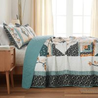 BEDIFANY Cotton King Size Quilt Sets, Lightweight King Quilt Bedding Set (98 x 106 inch) Garden Style Floral Bedspread King Size Coverlet Set for Bed Decorations - All Seasons, 3 Pieces - Image 3