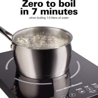 Hamilton Beach Portable Single Induction Cooktop Countertop Burner Hot Plate with Fast Heating Mode, 1800 Watts, 10 Temperature Settings up to 450F, Black (34104) - Image 4