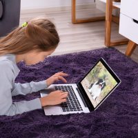 Softlife Rugs for Bedroom 4x5.3 Feet Purple Area Rug for Living Room Super Soft Shaggy Rugs for Dorm Fluffy Fuzzy Carpets Long Plush Bedside Rug Nursery Girls Boys Kids Room Home Christmas Decoration - Image 5