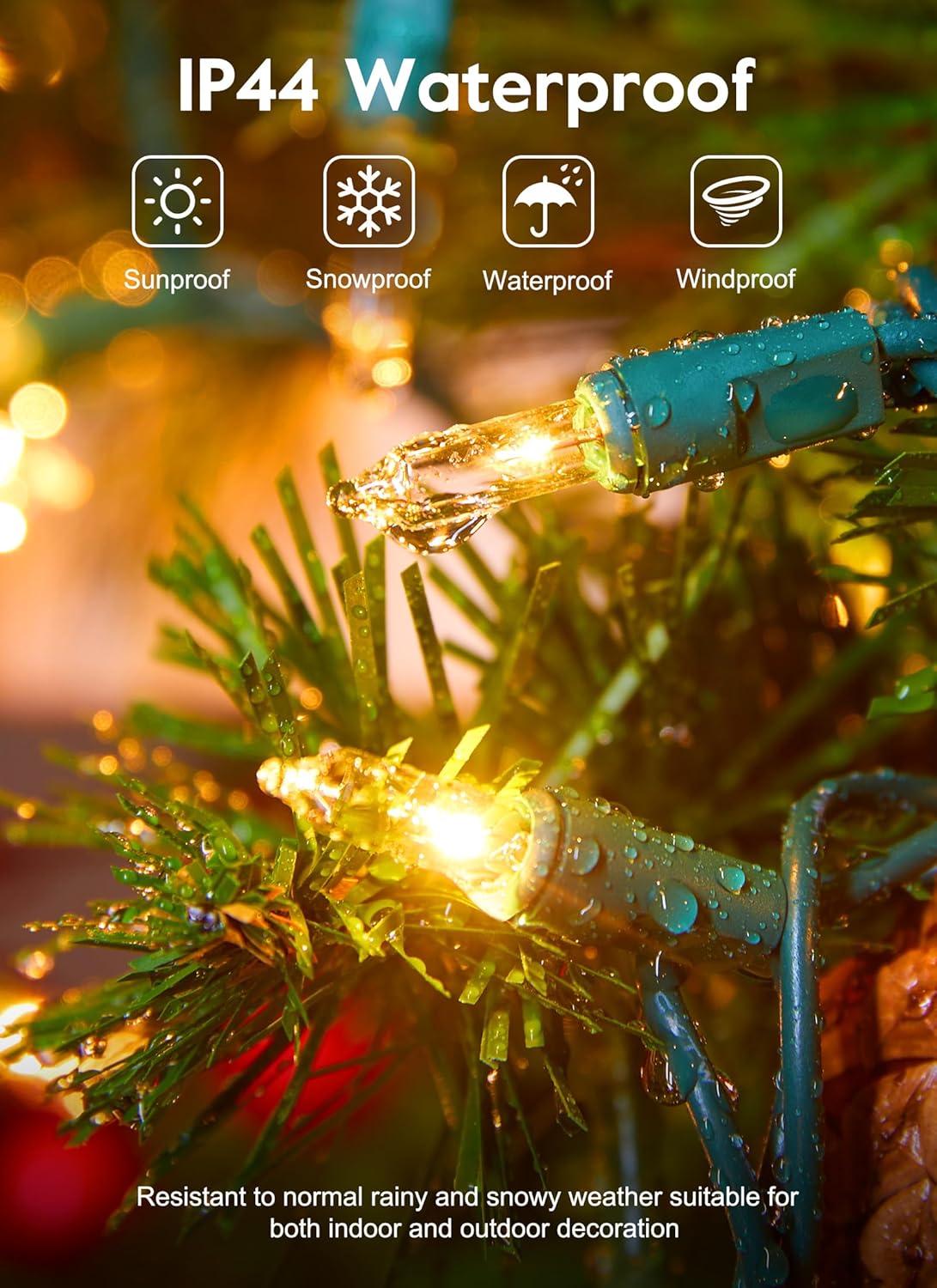 Clear Christmas String Lights 50 Count 12 Feet Incandescent Bulb Mini Lights for Indoor Outdoor Xmas Tree Garland Birthday Wedding Party Festival Decoration, Green Wire - Image 2