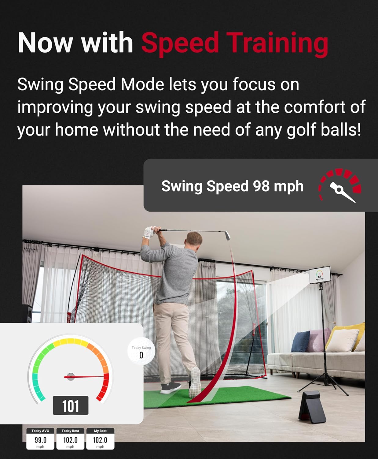 SC4 PRO Golf Launch Monitor & 3D Driving Range Simulator for Indoor and Outdoor Use | Portable Golf Swing Analyzer & Tracker with Built-in Screen | No Fees - Image 4