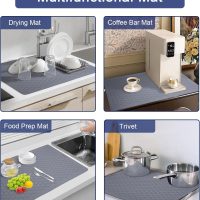 Stove Top Covers - 30" x 21" Extra Large, Heat Resistant Silicone Stove Top Protector, XL Dish Drying Mat for Kitchen, Ceramic & Glass Cooktop Protector, Grey - Image 8