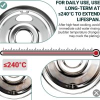 4 Pack GE68C Chrome 2 x 6inch, 2 x 8inch Burner Drip Pan Bowls by PANDEELS- Fit for GE Stoves and Hot-point Electric Ranges - Drip Pans Set - Image 2