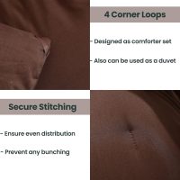 Paxrac Earthy Brown Comforter Queen Size, Neutral 3 Pieces Comforter Set, Lightweight Solid Bedding Set, All Seasons Soft Fluffy Queen Comforter Set (90x90In Comforter & 2 Pillowcases) - Image 4