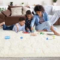 5x7ft Fluffy Fuzzy Area Rug for Living Room Bedroom, Ultra Soft Rugs for Living Room, Modern Shaggy Carpets Rug for Boys Girls Dorm Nursery Home Decor Aesthetic, Upgrade Non-Slip Durable, Cream White - Image 6