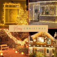 2-Pack Connectable 164FT 400LED Christmas Lights Outdoor Waterproof, Christmas String Lights with 8 Modes, Twinkle Lights Green Wire for Holiday Party Christmas Decorations Outdoor Indoor, Warm White - Image 3