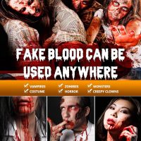 Halloween Fake Blood Makeup, Fake Blood Spray 2.03oz + Dripping Blood 2.03oz, Washable Realistic Fake Blood for Clothes, Sfx Special Effects Makeup Kit for Vampire Monster Zombie Cosplay (Red) - Image 4