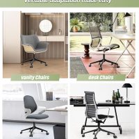Sytopia 24''(60cm) Criss Cross Home Office Swivel Chair Base Replacement with Rubber Casters, Heavy Duty Desk Chair Reinforced Metal Leg, Universal Caster and Gas Cylinder Size, Matte Black - Image 8