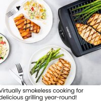 Chefman Electric Smokeless Indoor Grill w/ Non-Stick Cooking Surface & Adjustable Temperature Knob from Warm to Sear for Customized BBQing, Dishwasher Safe Removable Water Tray, Black - Image 3