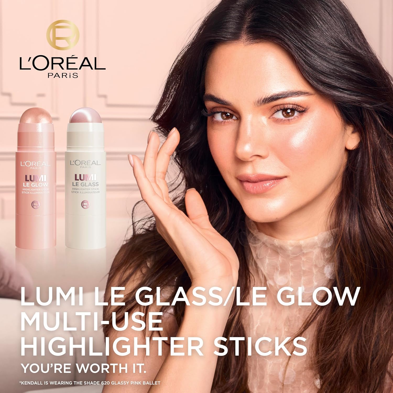 L'Oreal Paris True Match Lumi Le Glass Highlighter Stick, Reflective, Translucent, Glassy Highlighter for Face and Body, 610 Glassy Pearl Eclat, 0.17 Oz - Image 4