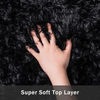 5x7 Area Rug for Living Room:Ultra Soft Fluffy Shag Black Rugs,Large Fuzzy Plush Indoor Non Slip Carpet Washable Rug for Bedroom Kids Nursery Office Dorm Modern Decor(Black 5'x7') - Image 7