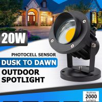 SUNVIE 20W Outdoor LED Spotlight with Photocell Sensor 120V Waterproof Dusk to Dawn Landscape Lighting 3000K Warm White Spot Lights Outdoor for Yard Flag Tree Garden Decor 6 FT Cord with US 3-Plug in - Image 2