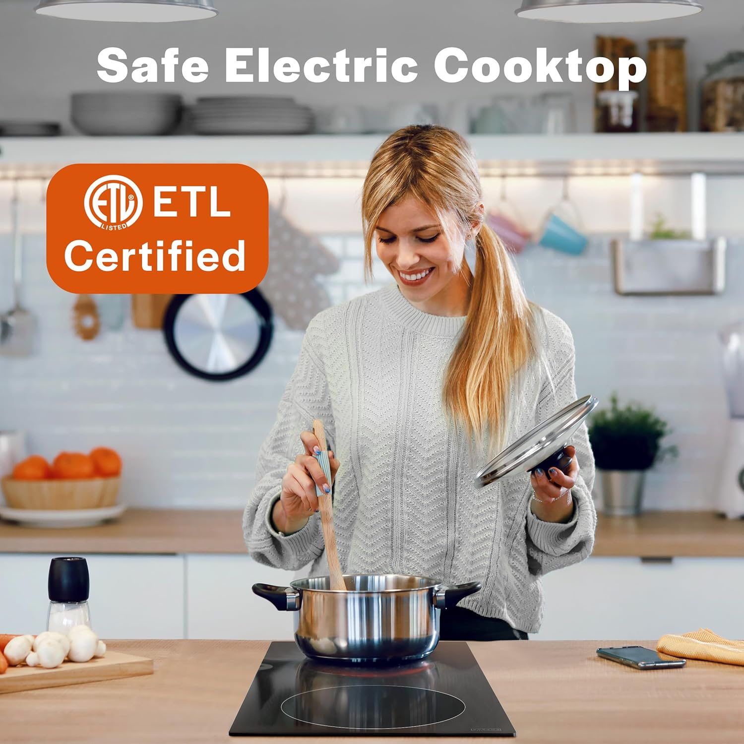 Empava 12 Inch Built-in Electric Cooktop with 2 Burners, Touch Control, Individual Timers, Stop & Go, Child Lock, Flush Mount Design, ETL Certified, 1200W & 1800W Zones, Hard Wired(No Plug) - Image 2