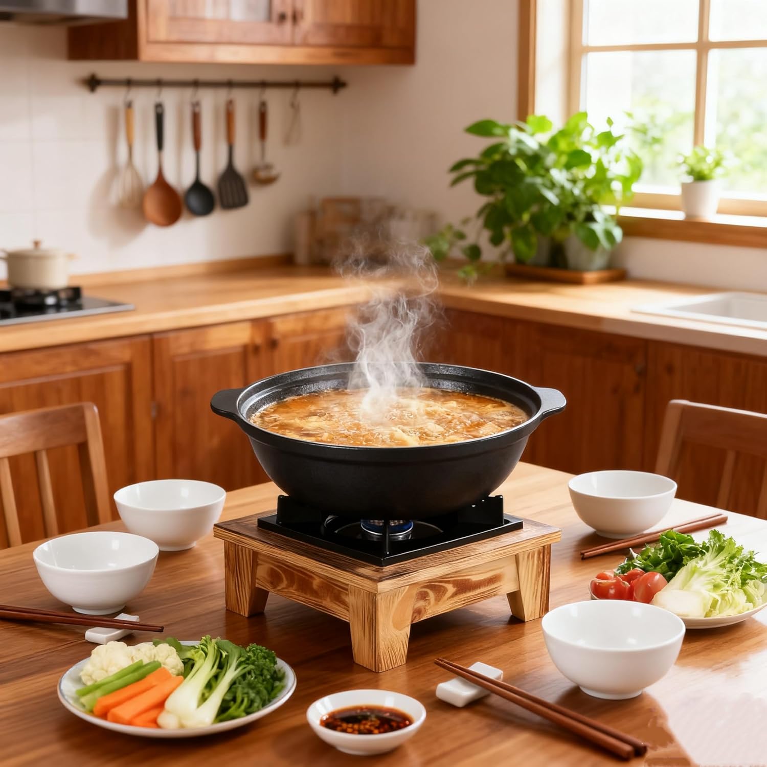 Jerliflyer Alcohol Wood Stove,Japanese Portable Stove Belly Stove for Outdoor Picnic for Soup Pot Roasting Pan Kettle - Image 4