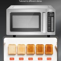 VEVOR Commercial Microwave Oven, 0.9 Cu Ft, 1000W Digital Stainless Steel Countertop Microwave Oven with Touchscreen, 10 Cooking Presets, 5 Power Levels, Multi-Lock Door & Easy Clean for Restaurants - Image 5