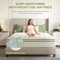 King Mattress, 14 Inch King Hybrid Mattress with Individually Pocket Innerspring for Cooling Motion Isolation & Silent Sleep, Pressure Relief, Edge Support,Medium Firm - Image 4