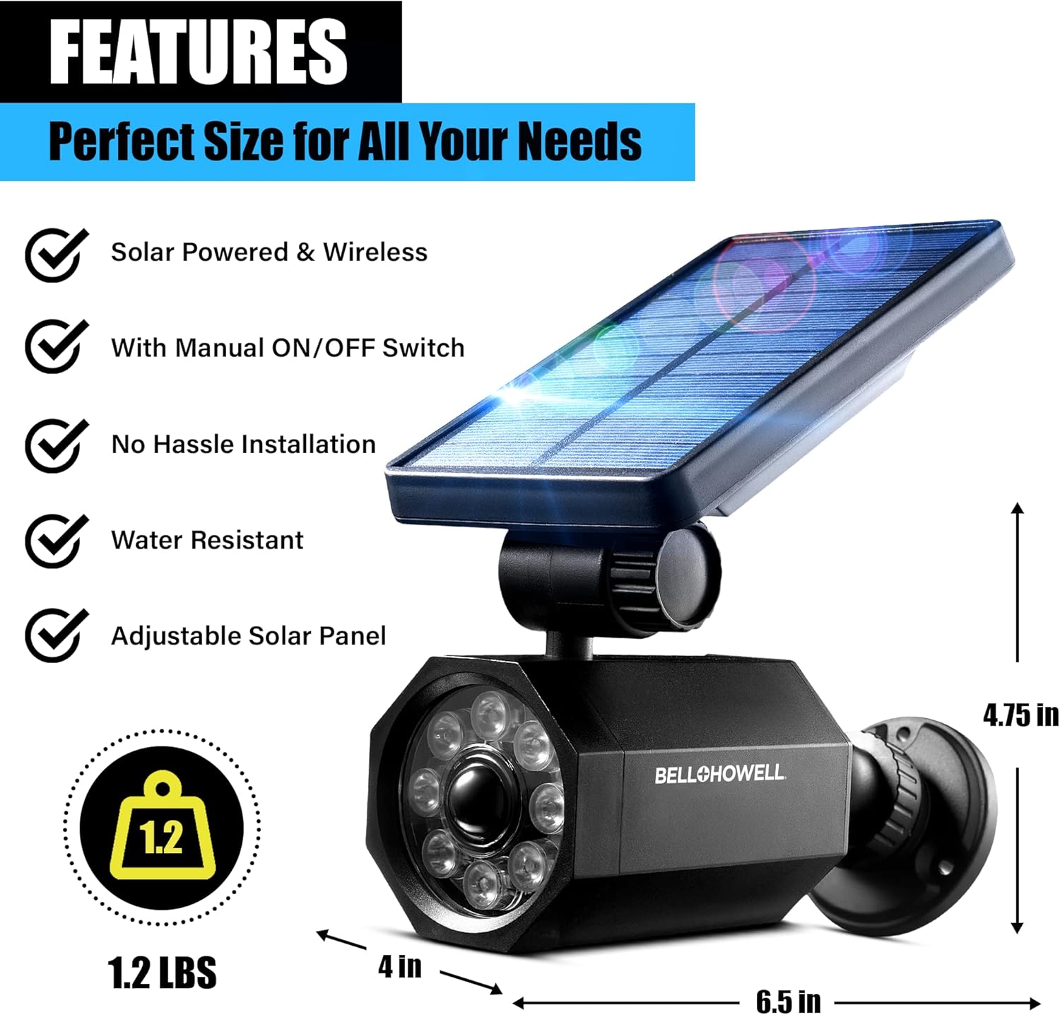 Bell+Howell Bionic Spotlight Motion Solar Spot Lights Outdoor Waterproof, Landscape Light, Outdoor Solar Yard Lighting Weather Resistant, Super Bright LED Lights, for Garden, Lawn As Seen On TV - Image 7