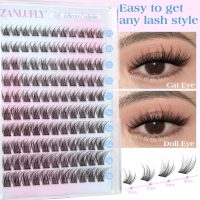 Self Adhesive Eyelashes Natural Self Adhesive Lash Clusters Pre glued Eyelash Clusters zanlufly No Glue Needed Lashes Wispy C-curly Cluster Eyelash extensions 10-16MM Individual Lashes - Image 3