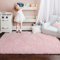 Pink Area Rugs for Bedroom Girls, Living Room Decor, Fluffy Fuzzy Shag Rug 4x6 for Kids Room, Soft Cute Indoor Floor Carpet for Baby, Teen, Nursery, Preppy Dorm, Playroom, Plush Aesthetic Bedside Rug - Image 5