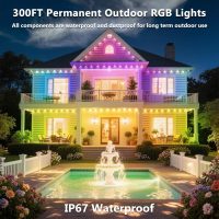 300FT Permanent Outdoor RGB Lights, IP67 Waterproof Smart Eave Lighting, with App/Remote Control Eaves Light, DIY LED Scenes Modes for House Roof Decor,Christmas,Party,All Holiday and Daily. - Image 4