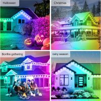 300FT Permanent Outdoor RGB Lights - IP67 Waterproof with Smart App Control Remote, DIY Scene Modes, Music Synchronization, Eaves Light for Garden Decor, Deck, Christmas, Party, Party, Halloween,Roof - Image 7