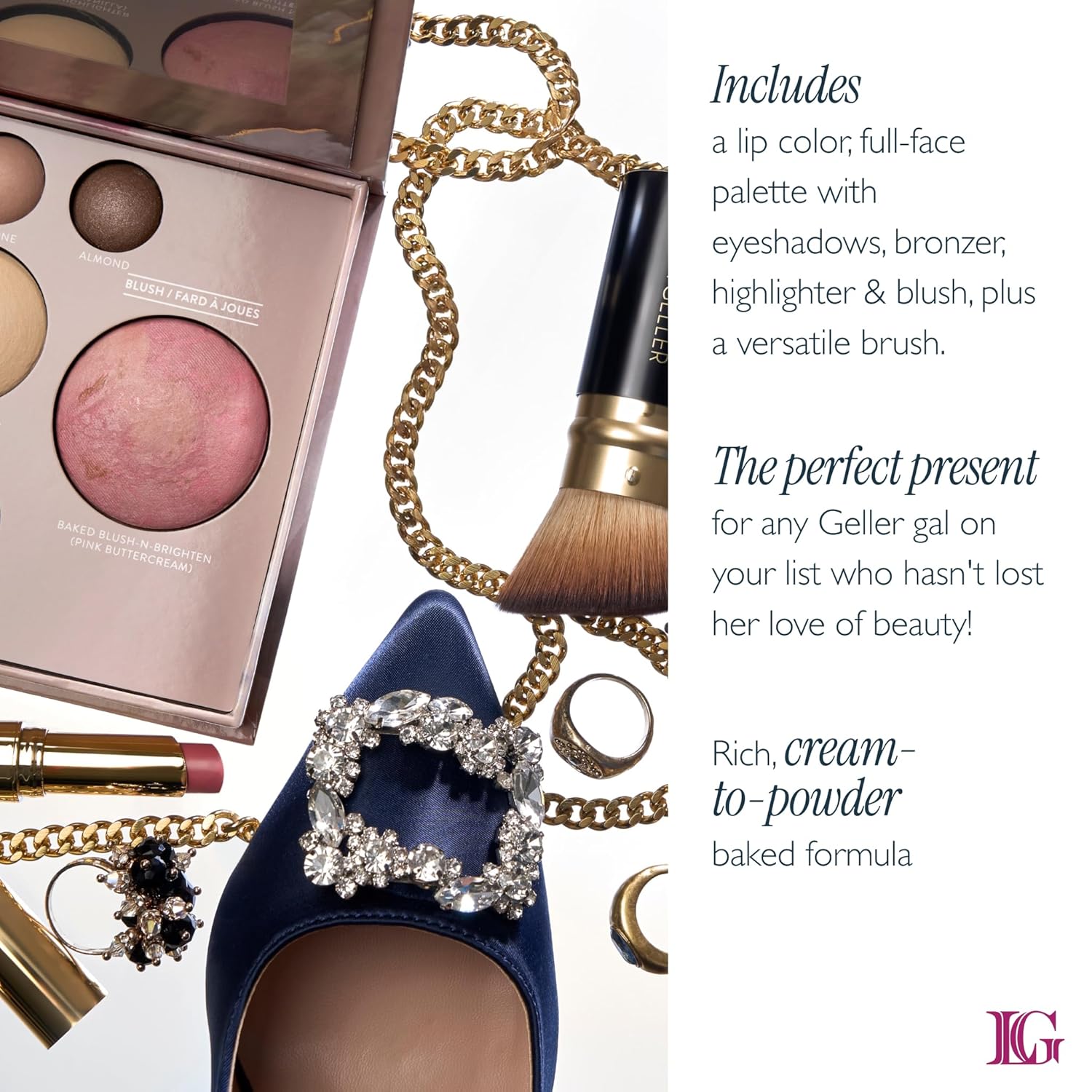 LAURA GELLER NEW YORK Own Your Age Boxed Makeup Collection | Amazon Exclusive - Giftable Makeup Set with All-in-One Face Palette, Hydrating Lip Color Balm and Retractable Travel Friendly Kabuki Brush - Image 4