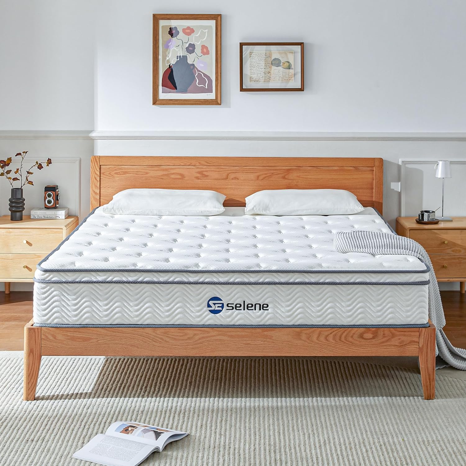 King Size Mattress, 12 Inch Pocket Spring & Memory Foam, Medium Firm, White