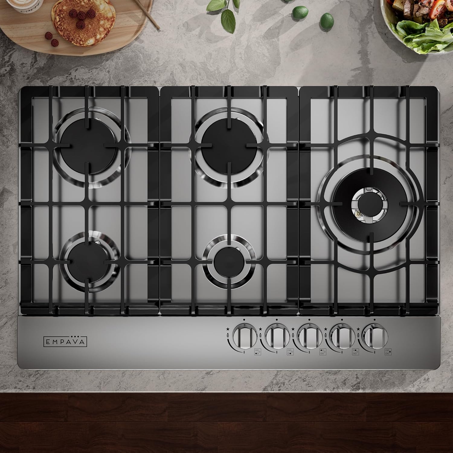 Empava Gas Cooktop 30 Inch, 5 SABAF Sealed Burners Made in Italy, Stove Top Bulit-in Ion Flame Ignition, NG/LPG Convertible CSA Approved, Stainless Steel, Ideal for Kitchens,Apartments - Image 6
