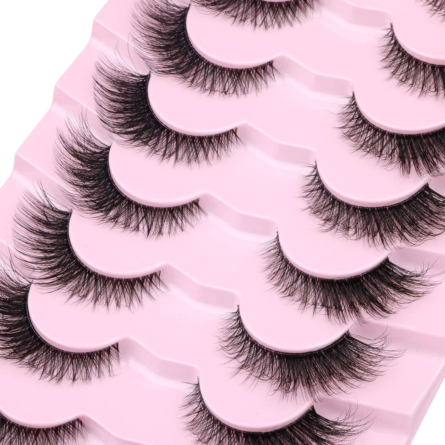 Fox Eye Lashes Wispy Eyelashes Natural Look Clear Band Lashes Fluffy Faux Mink Lashes Strip Natural False Lashes Pack by GVEFETIEE 8 Pairs - Image 4