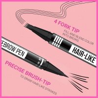iMethod Eyebrow Pen - Eyebrow Pencil Magical 2-in-1 Eye Brow Pencils for Women with 4-Fork-Tip & Precise Brush-Tip for Natural Hair-Like Brows, Last All-Day, with Eyebrow Spoolie Brush, Dark Brown - Image 4