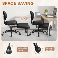 Shahoo Cross Legged Office Chair Black, Height Adjutable Ergonomic Chairs with Lumbar Support for Living Room - Image 5