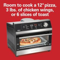 Hamilton Beach Digital Air Fryer Toaster Oven Combo, 10 Ways to Cook, 4 Preset Functions, Stay On & 1800 Watts, LED Capacitive-Touch Controls, 2 Rack Positions, Fits 12” Pizza, Black & Stainless Steel - Image 5