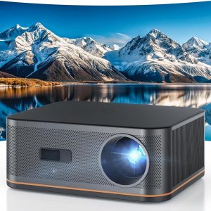 2000 ANSI 4K Full HD Projector with WiFi and Bluetooth, HAPPRUN Movie Home Theater with Auto Focus, 300'' Display for Indoor/Outdoor, Smart Proyector Compatible with Phone/TV Stick/PC/PS5