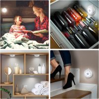 BLS Motion Sensor Light Indoor, LED Night Light Closet Lights, Under Cabinet Battery Powered Ceiling Lights, AA Battery Operated Stick on Wireless Puck Lights for Wall, Step, Stair, Dimmable (3 Pack) - Image 6