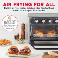 Dash Chef Series 7 in 1 Convection Toaster Oven Cooker, Rotisserie + Electric Air Fryer with Non-stick Fry Basket, Baking Pan & Rack, Skewers, Drip Tray & Recipe Book, 23L, Graphite - Image 3