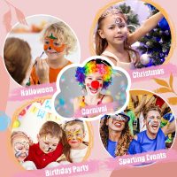 Beesjuy Face Painting Kits for Kids,12 Color Water Based Face Paint Kit, Washable Kids Body Paint for Makeup, for Birthday, Halloween, Thanksgiving Day, Cosplay Makeup, Gifts for Kids/Children - Image 7