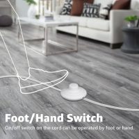 SUNVIE 2 Pack Uplighting Indoor Floor Can Light, 5W Up Lights with 2700K LED GU10 Bulbs, Uplights Floor Spot Lights Indoor for Home Accent Lighting, 5.9 FT Plug Cord & Foot Switch - Image 4