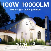 2 Pack LED Flood Lights Outdoor, 100W 10000LM Super Bright Floodlight Outside Work Light with 5.9FT Plug, IP65 Waterproof 6000K Outdoor LED Flood Light for Garage, Yard, Lawn, Garden - Image 2