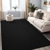 Rugs for Bedroom Living Room, 4x6 ft Black Area Rug, Washable Memory Foam Indoor Carpet, Modern Aesthetic Minimalist Non-Slip Carpets for Boys Girls Adults Home Decor - Image 6