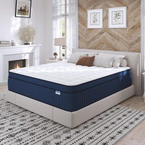 King Size Mattress, 12 Inch King Mattress in a Box, Medium Plush Pocket Spring and Gel Memory Foam for Superior Comfort, Pressure Relief, Strong Edge Support